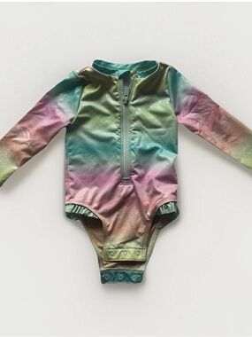 Old Navy Baby Mermaid Ruffle-Trim Rashguard One Piece Swimsuit | Size: 6-12M